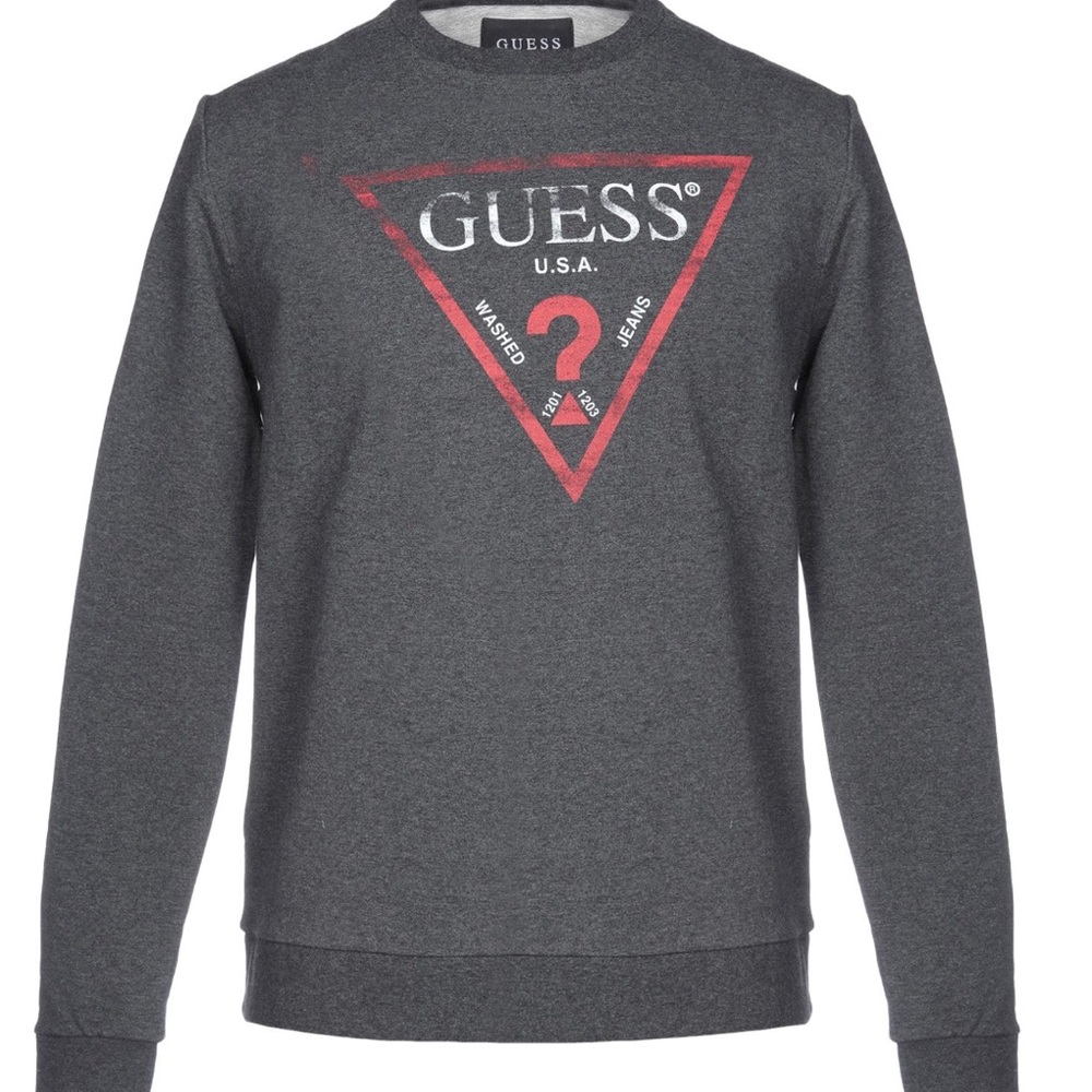 NEW men’s grey Guess logo L/S sweatshirt, M